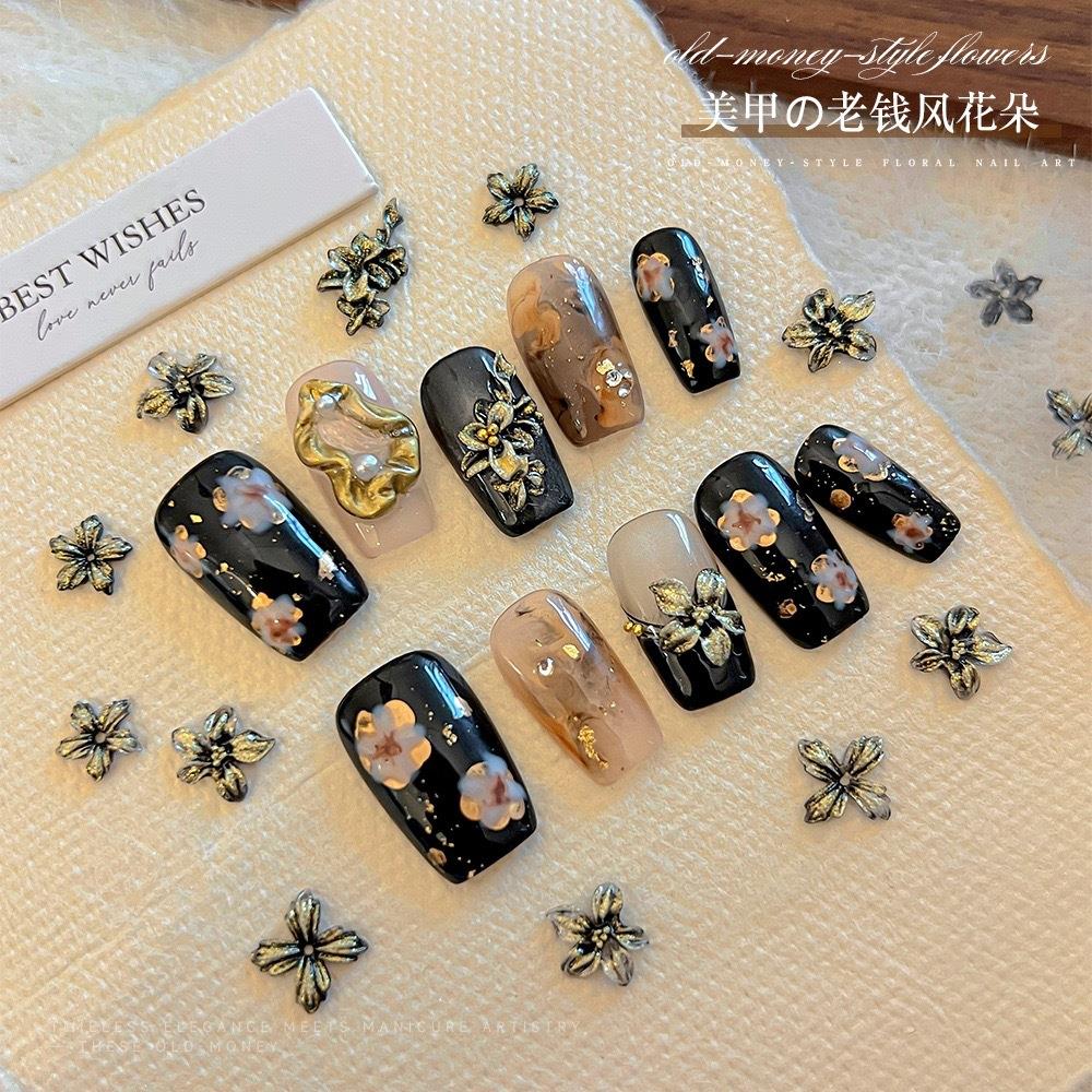 50pcs 3D Old Money Style Flowe - Nail Art Old Money 评论和价格