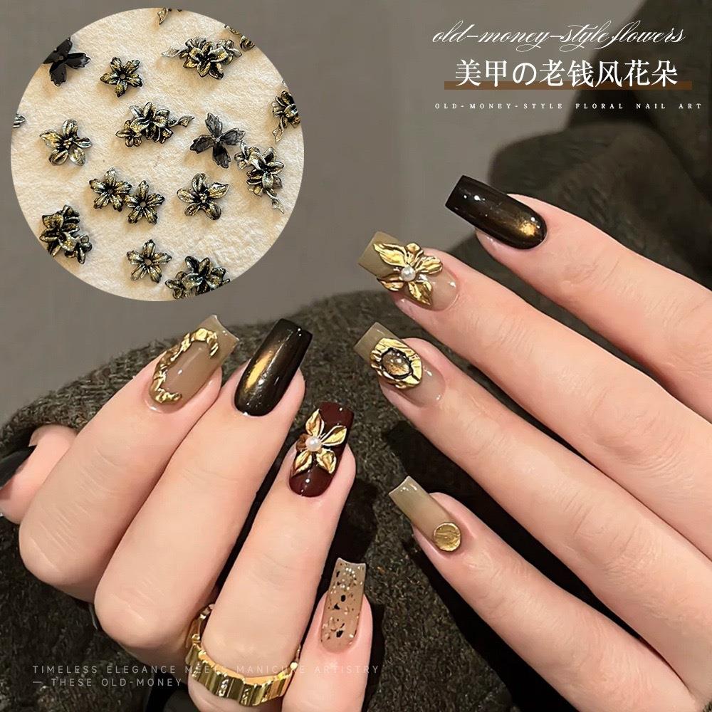 50pcs 3D Old Money Style Flowe - Nail Art Old Money 评论和价格