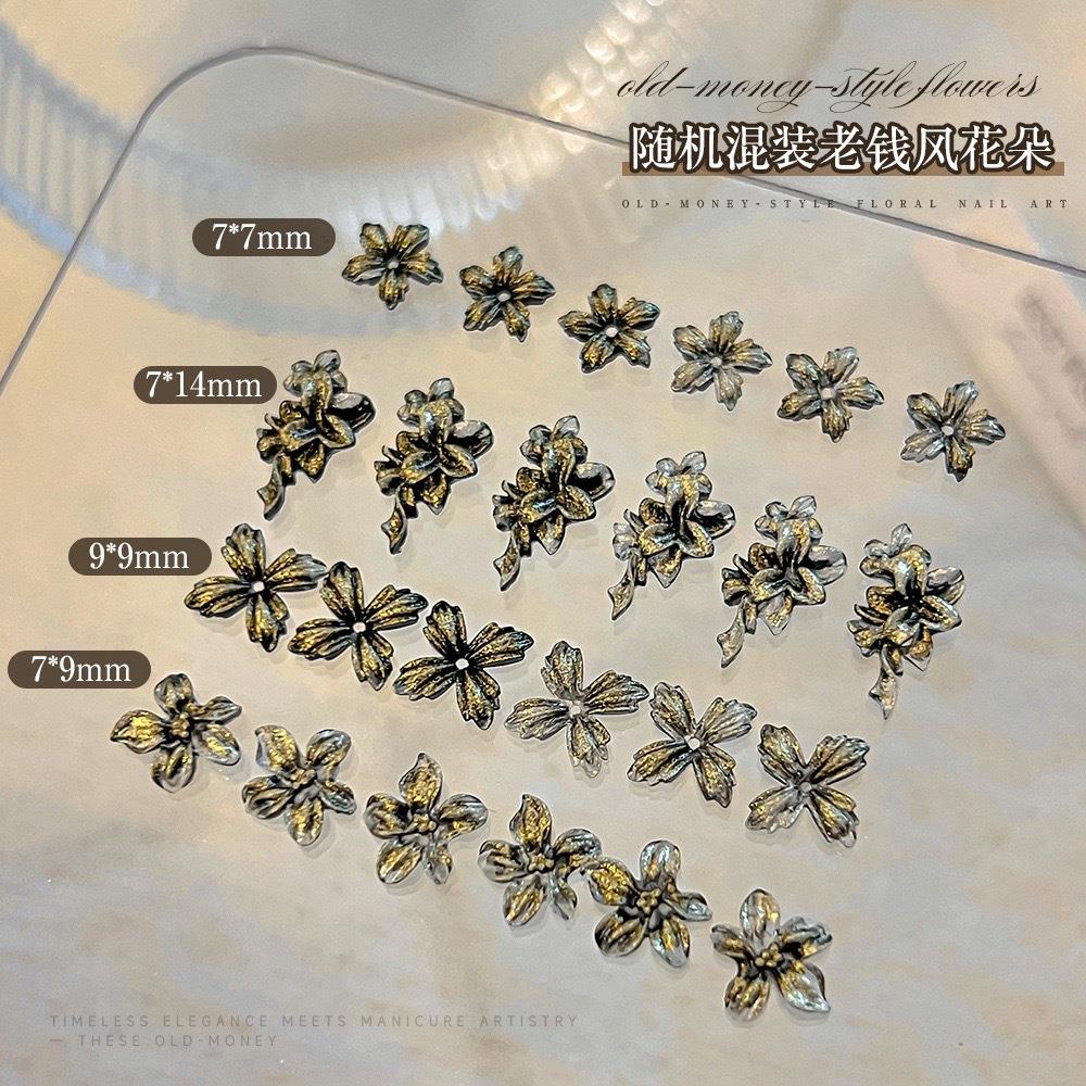 50pcs 3D Old Money Style Flowe - Nail Art Old Money 评论和价格