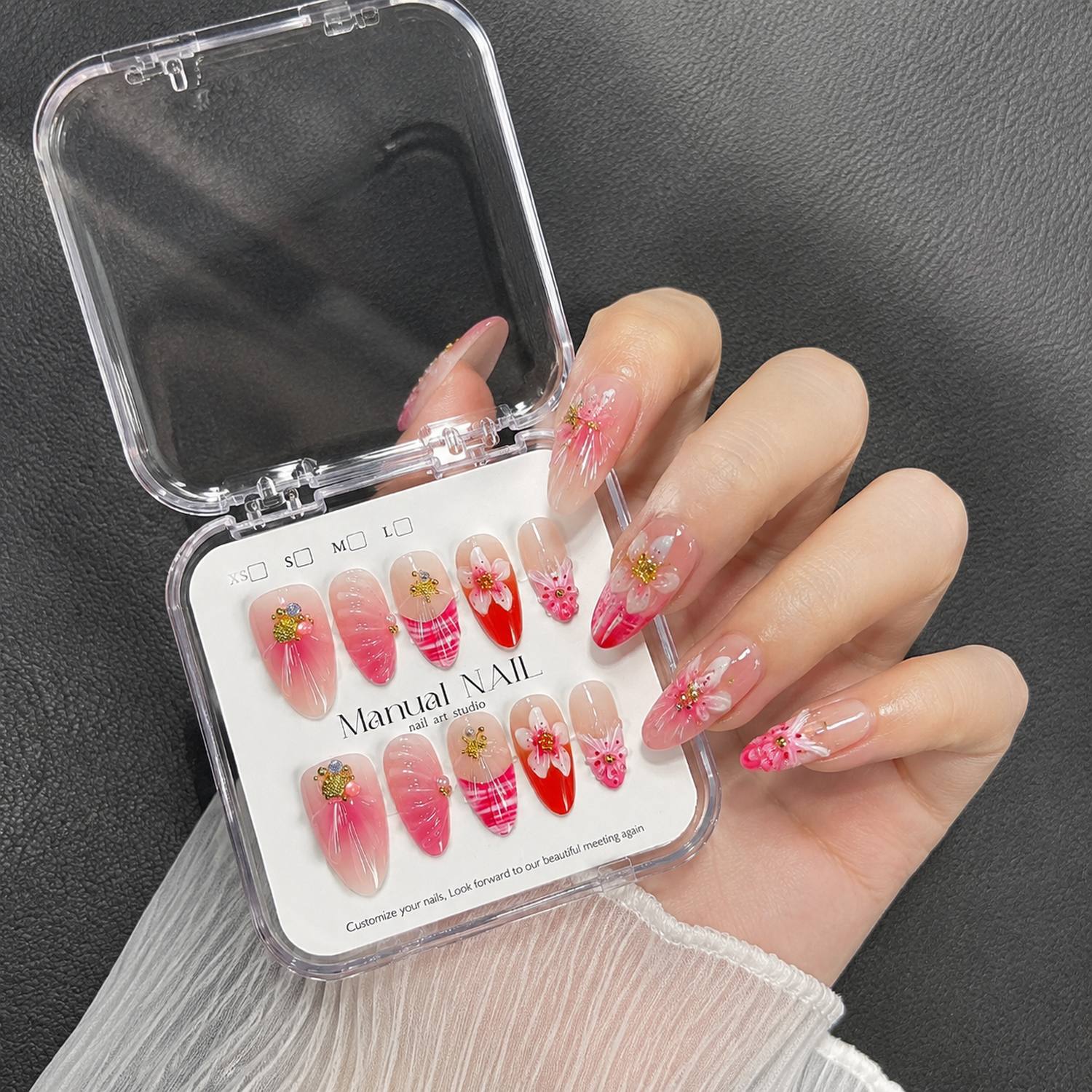 1Box Pearl Accents Pink Ombre  - Nail Art Ombre Pink 评论和价格