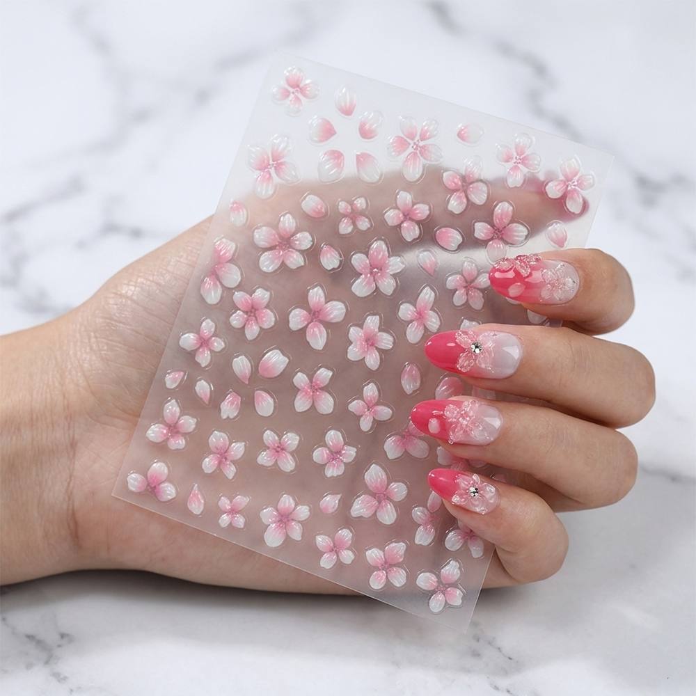 1Pc Embossed Gradient Ombre De - Nail Art Ombre Pink 评论和价格