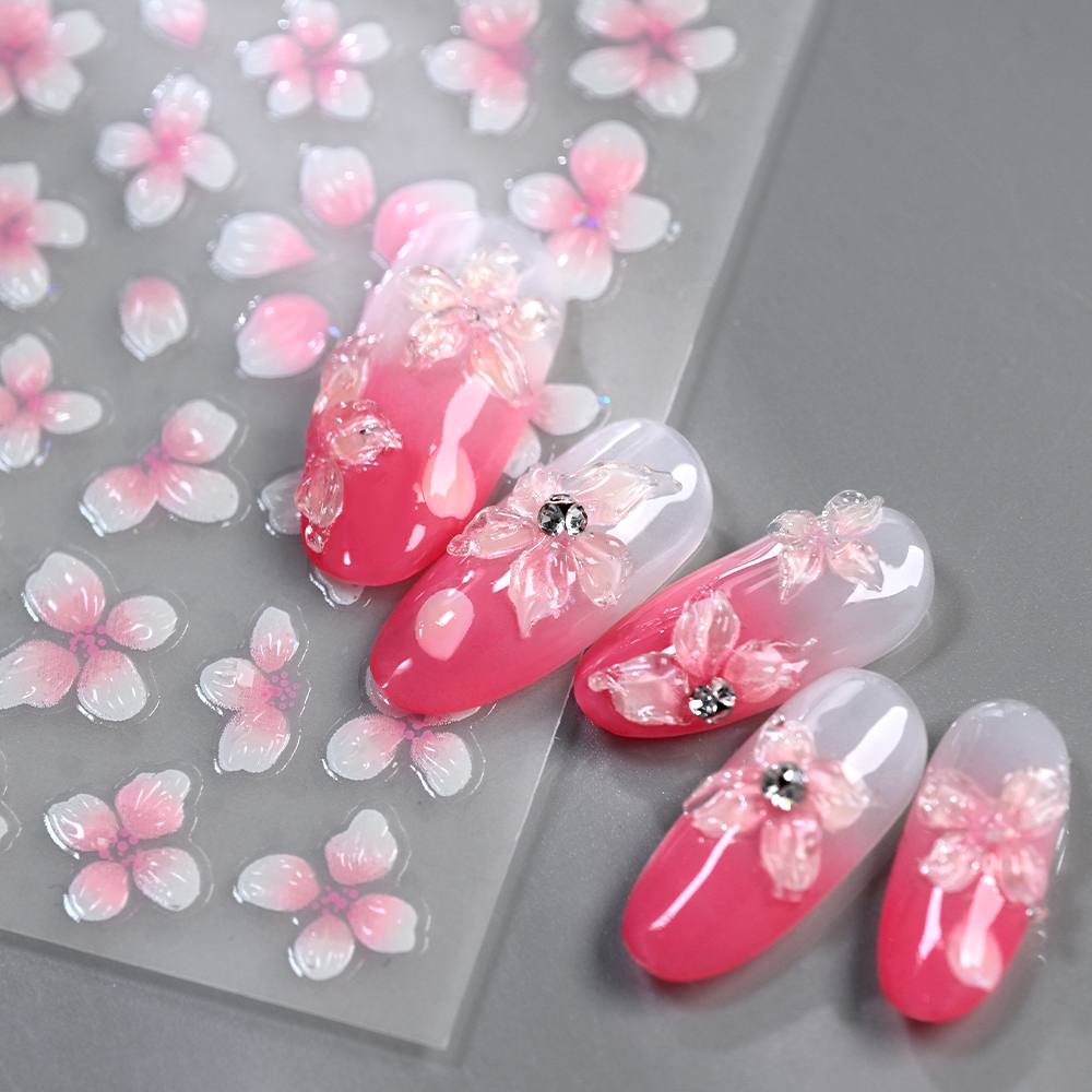 1Pc Embossed Gradient Ombre De - Nail Art Ombre Pink 评论和价格