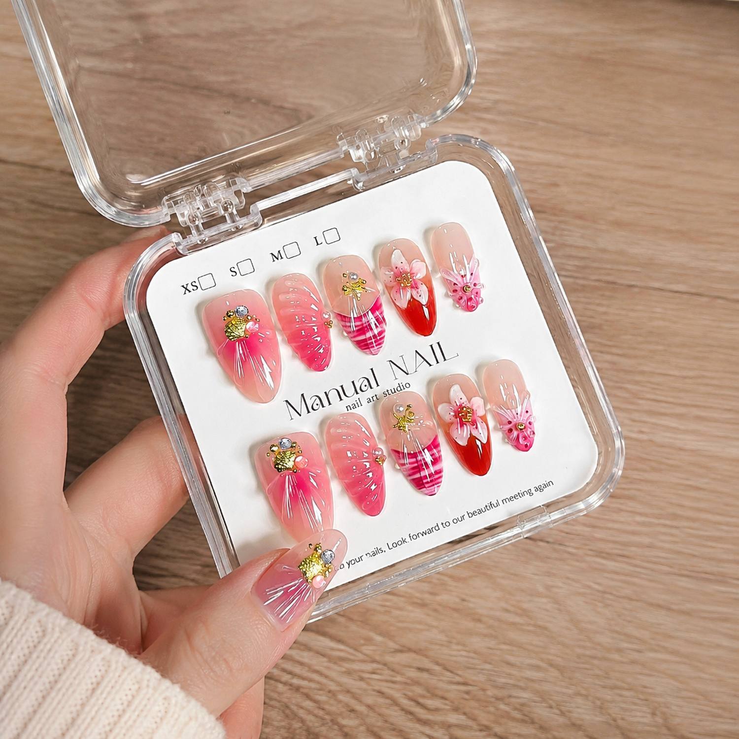 1Box 3D Flower Pink Ombre Acry - Nail Art Ombre Pink 评论和价格