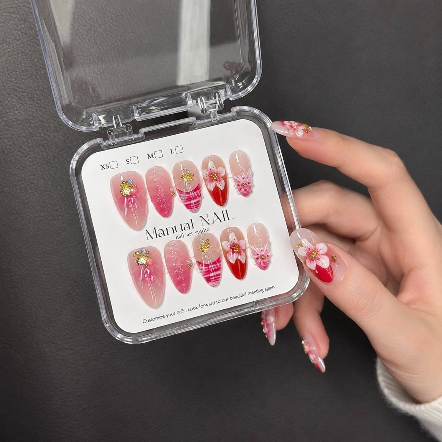 1Box 3D Flower Pink Ombre Acry - Nail Art Ombre Pink 评论和价格