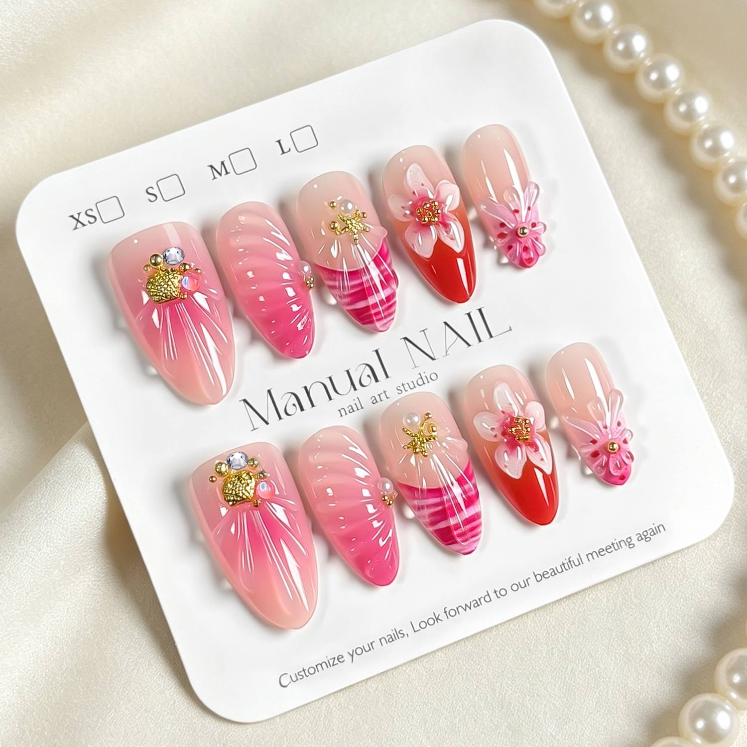 1Box 3D Flower Pink Ombre Acry - Nail Art Ombre Pink 评论和价格