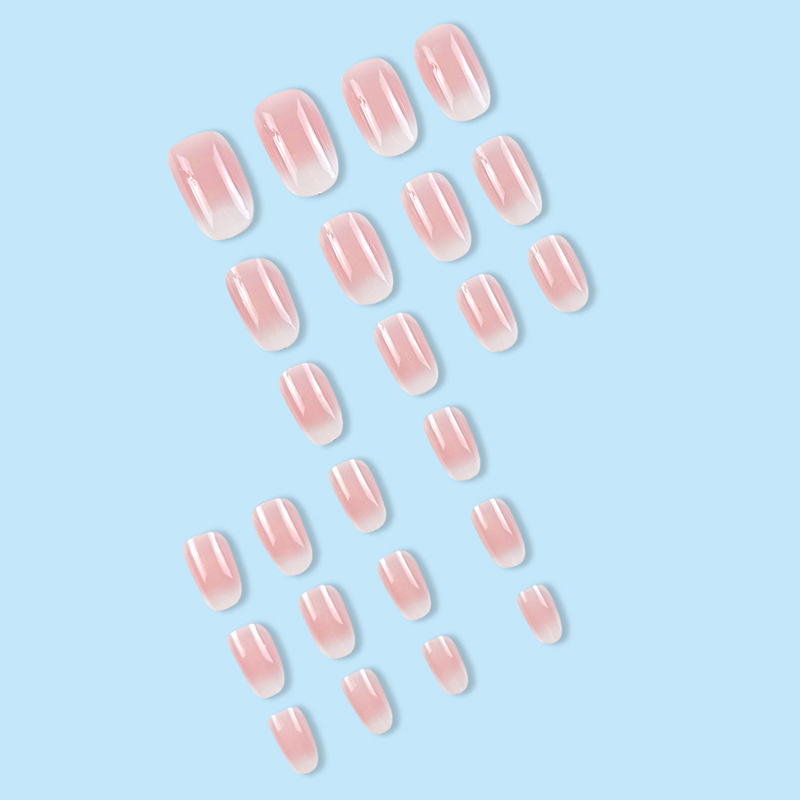 24Pcs Oval Short Pink Press on - Nail Art Ombre Pink 评论和价格