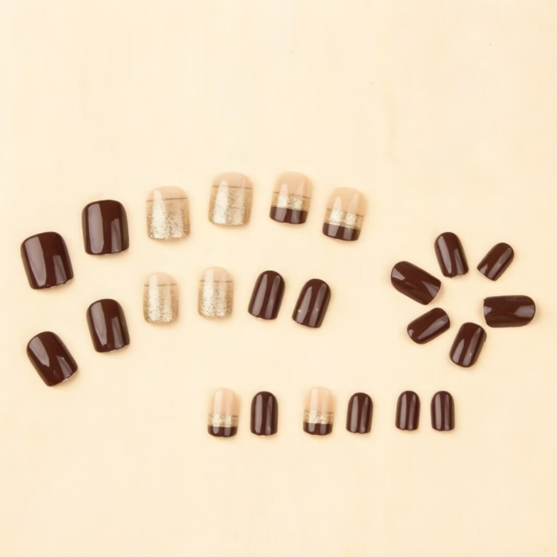 Short Square fake nails for wo - Nail Art Gliter 评论和价格