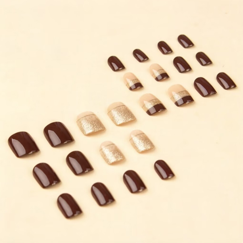 Short Square fake nails for wo - Nail Art Gliter 评论和价格