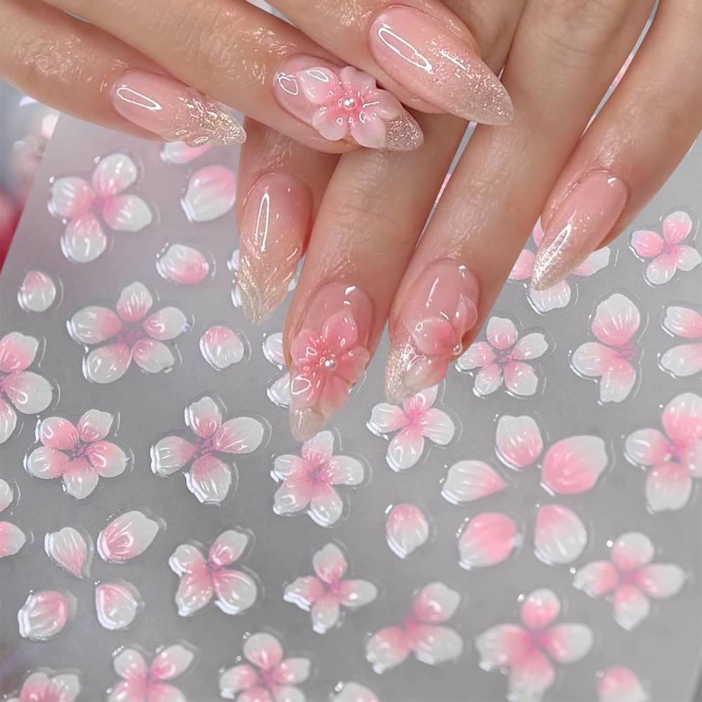 1Pc 3D Raised Ombre Design Nai - Nail Art Ombre Pink 评论和价格