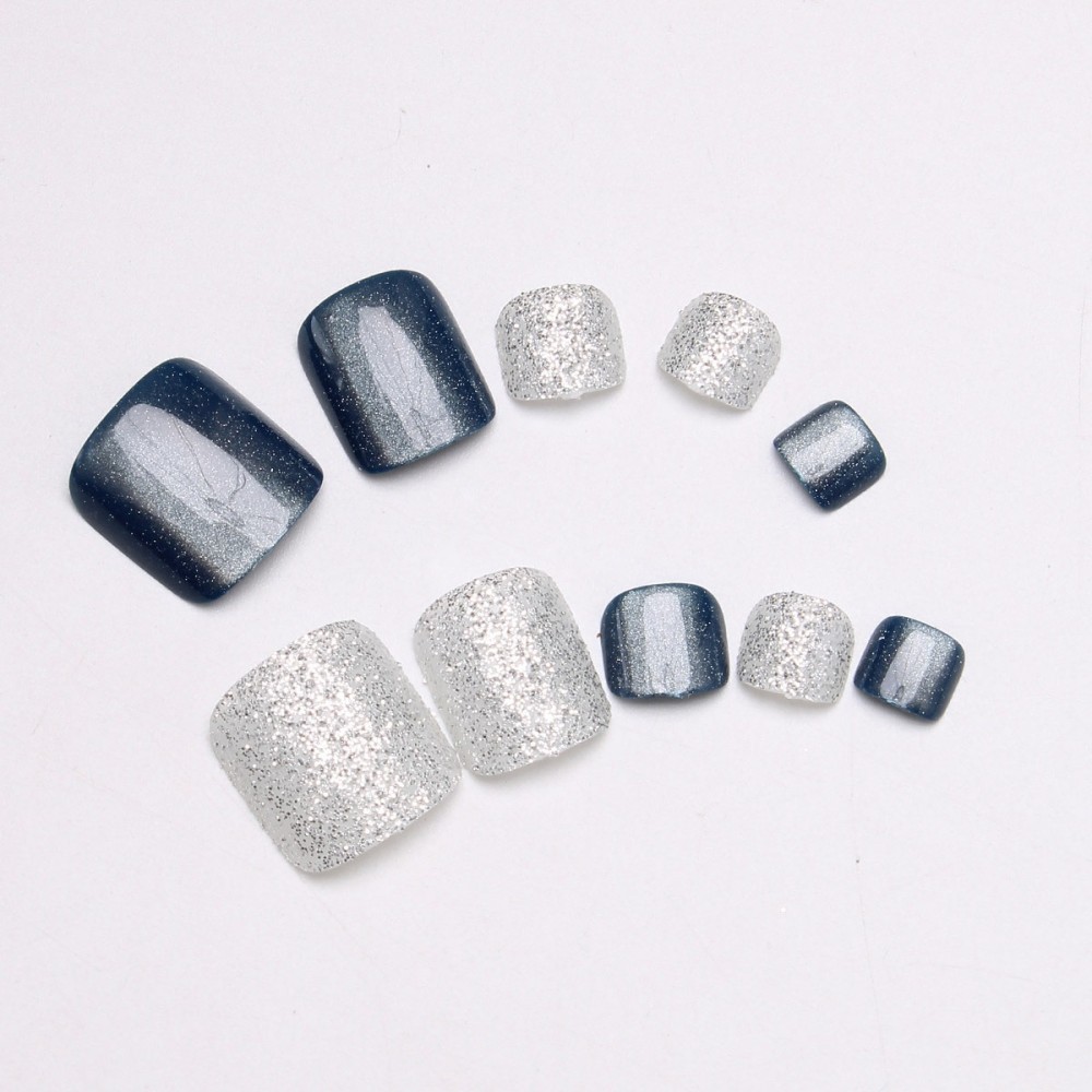 24PCS Ocean Blue Cat Eye Toena - Nail Art Gliter 评论和价格