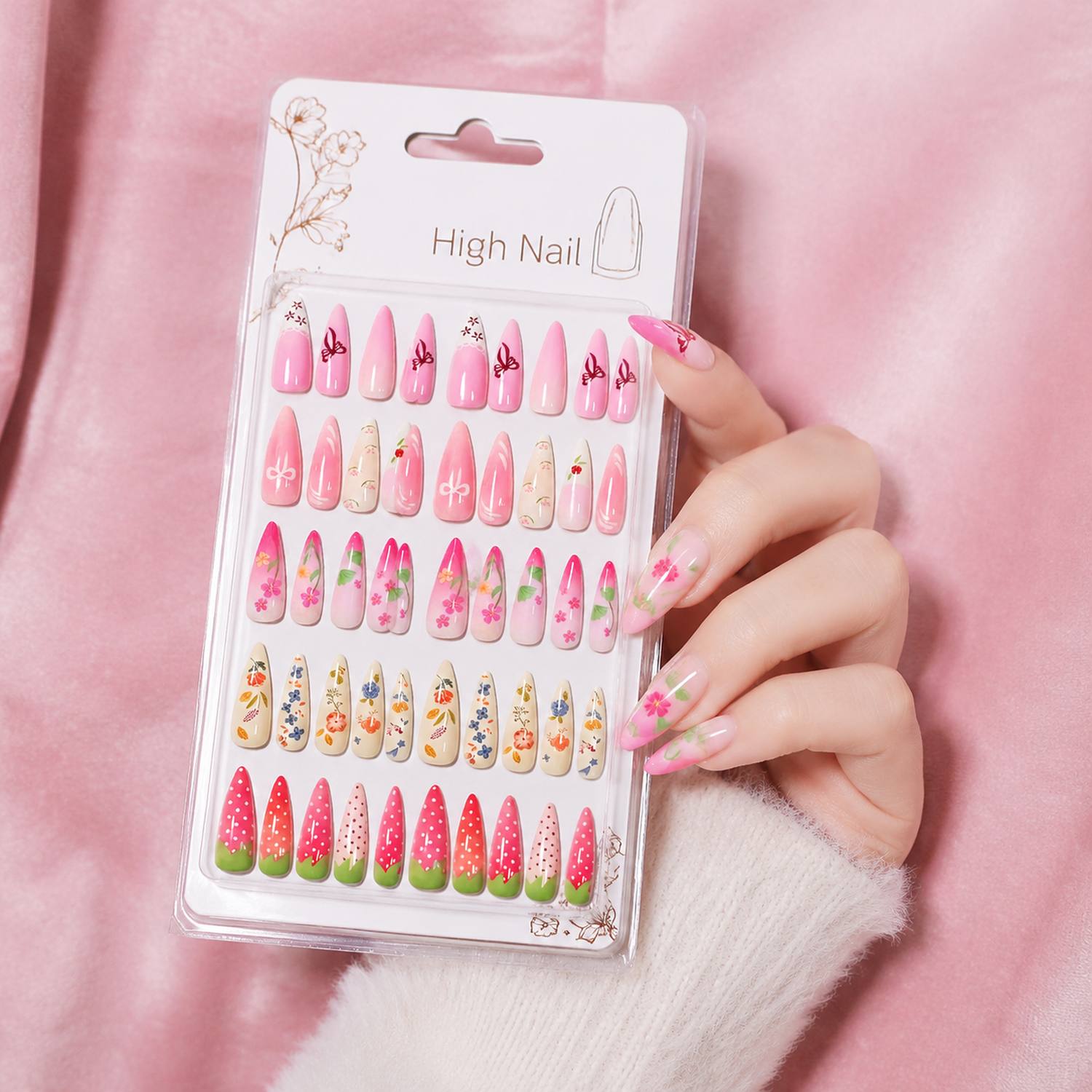 1Bag Frosted Ombre 3D Art Pres - Nail Art Ombre Pink 评论和价格