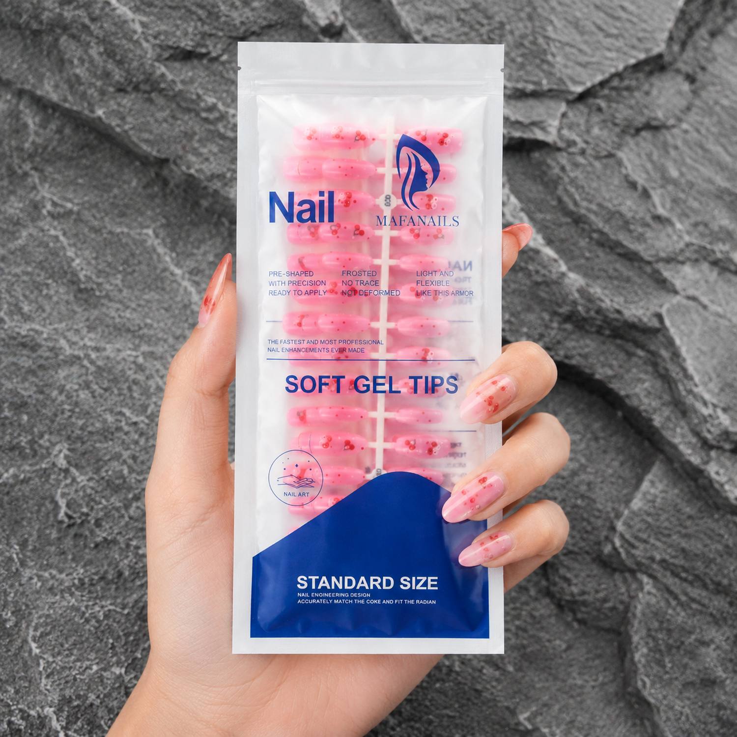1Bag Pink Ombre With Glossy Ch - Nail Art Ombre Pink 评论和价格