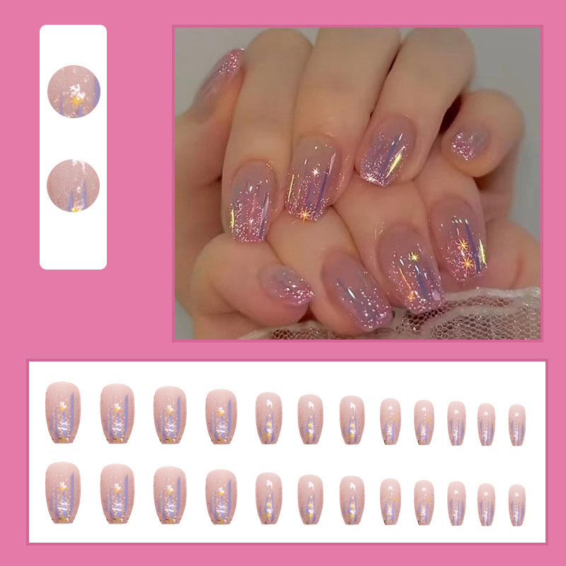 Short fake nails for women gir - Nail Art Gliter 评论和价格
