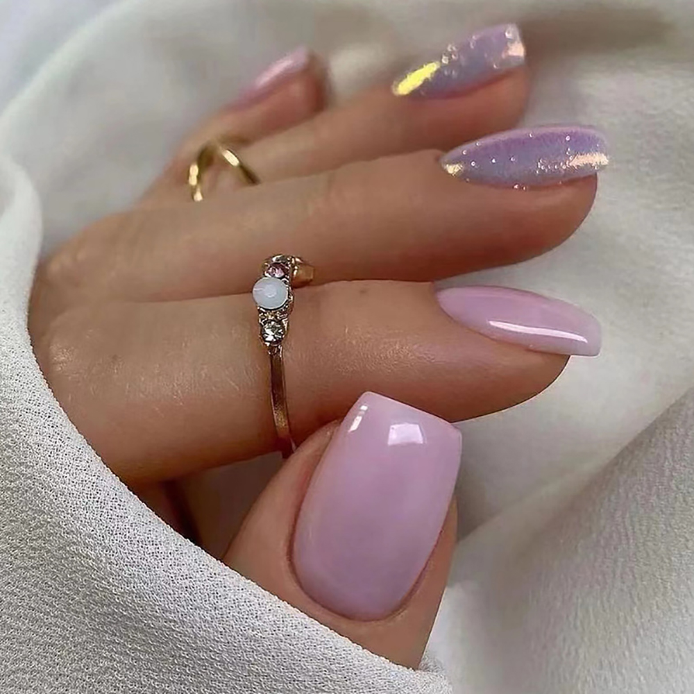 Short fake nails for women gir - Nail Art Gliter 评论和价格