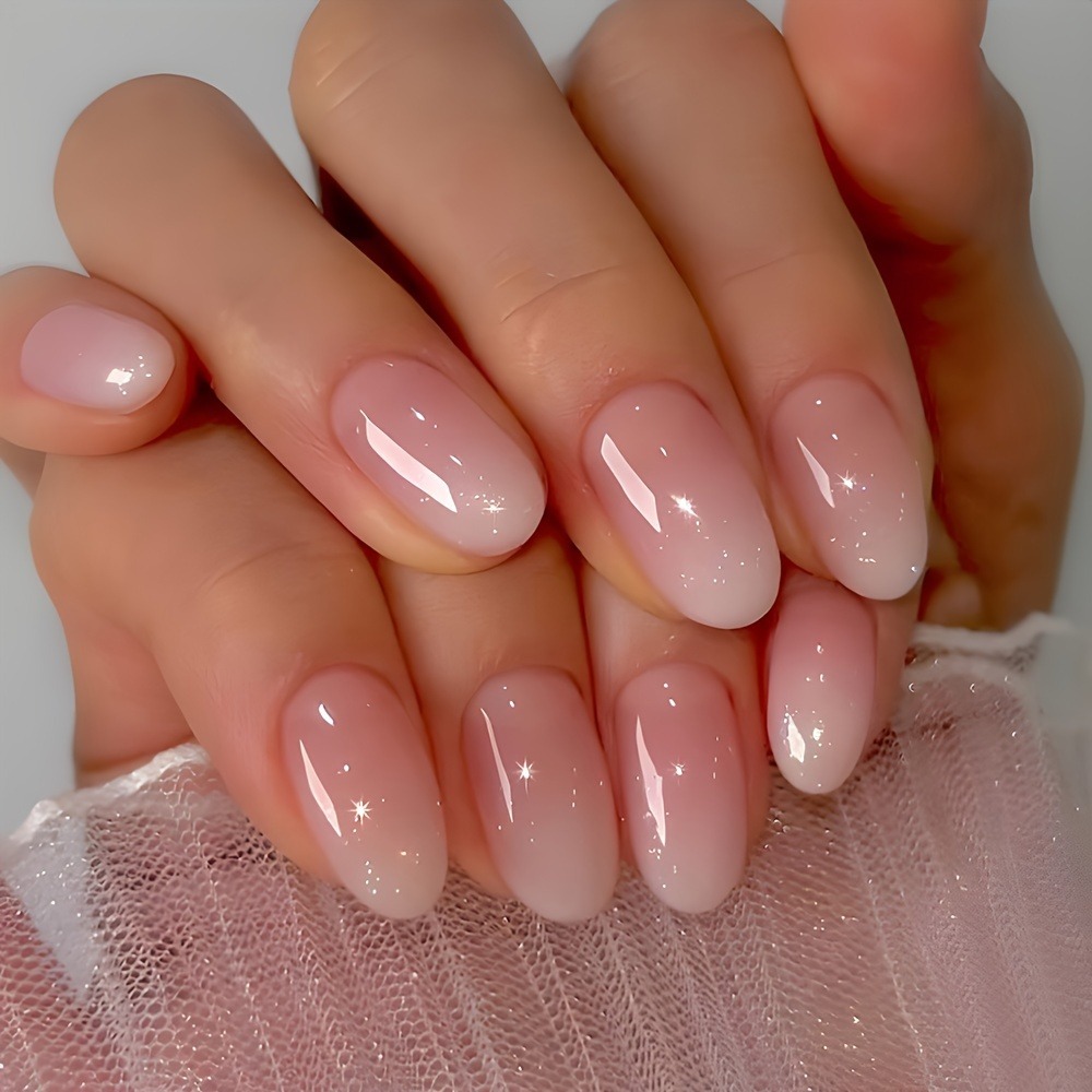 24Pcs Simple Ombre Spring Fals - Nail Art Ombre Pink 评论和价格