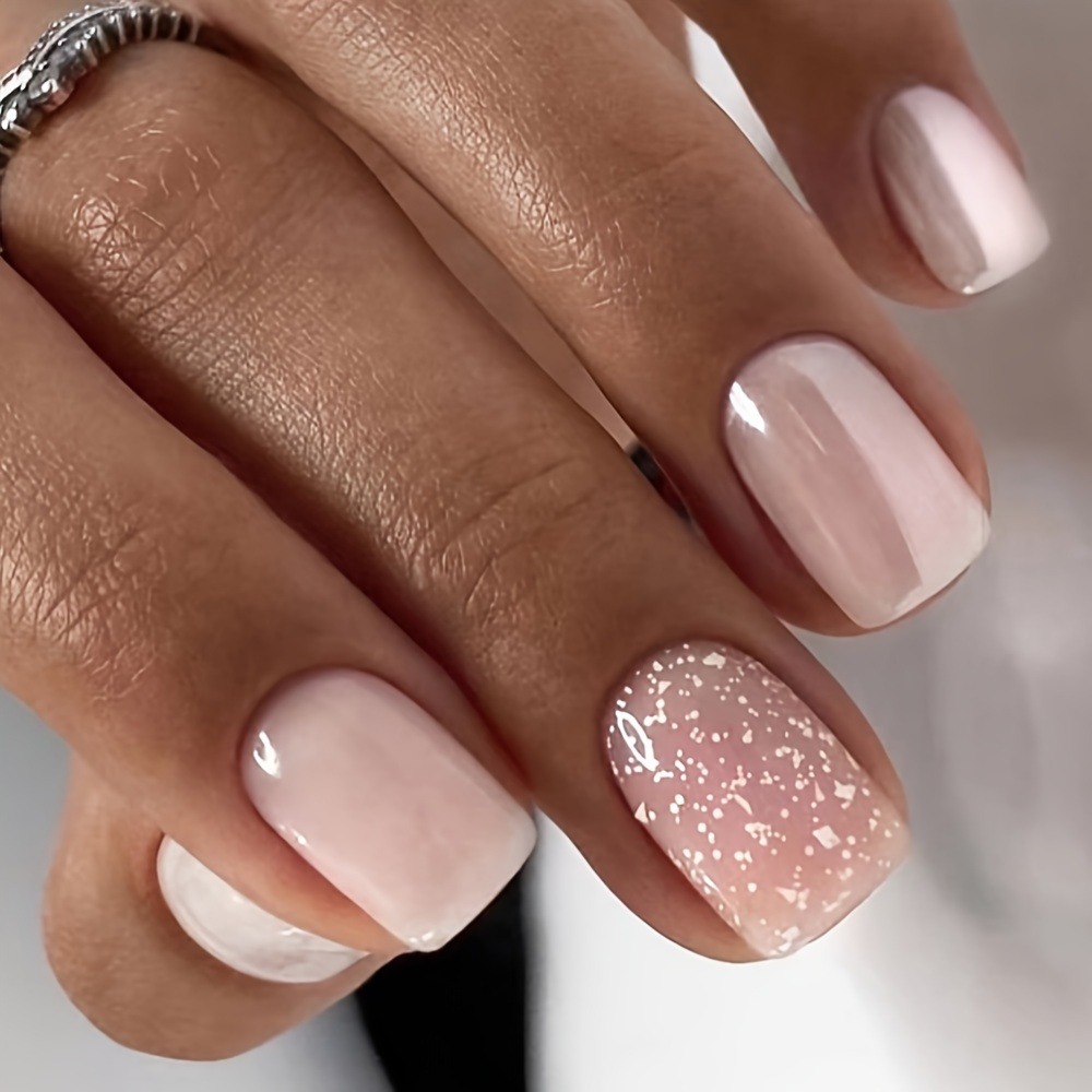 24Pcs Simple Ombre Spring Fals - Nail Art Ombre Pink 评论和价格