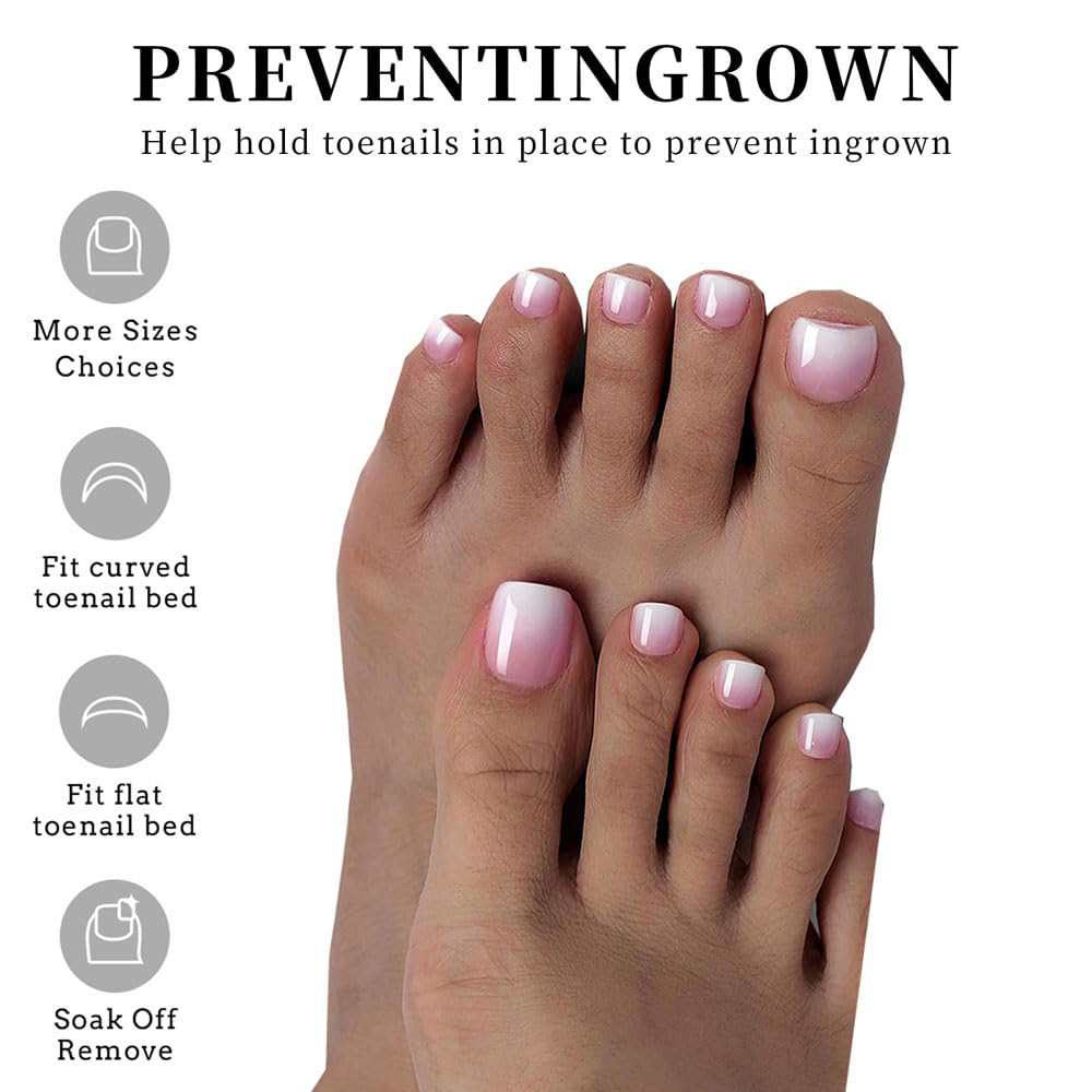 120pcs Ombre Pink White Toe Na - Nail Art Ombre Pink 评论和价格